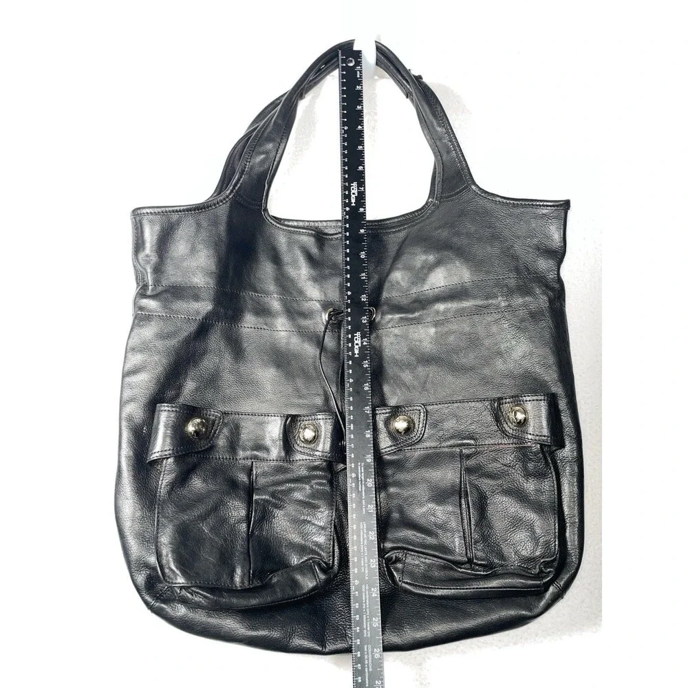 DKNY Pebbled Leather Tote Handbag Shoulder XL Black bag Purse